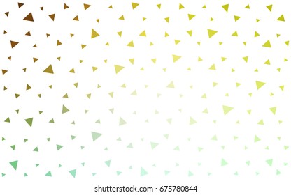 Light Green, Yellow vector of small triangles on white background. Illustration of abstract texture of triangles. Pattern design for banner, poster, cover.