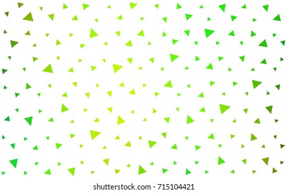 Light Green, Yellow vector of small triangles on white background. Illustration of abstract texture of triangles. Pattern design for banner, poster, cover.