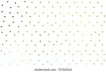 Light Green, Yellow vector of small triangles on white background. Illustration of abstract texture of triangles. Pattern design for banner, poster, cover.