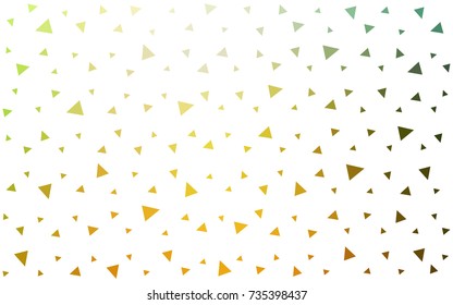Light Green, Yellow vector of small triangles on white background. Illustration of abstract texture of triangles. Pattern design for banner, poster, cover.