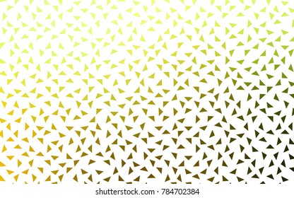 Light Green, Yellow vector of small triangles on white background. Illustration of abstract texture of triangles. Pattern design for banner, poster, cover.