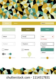 Light Green, Yellow vector style guide with triangles. Modern Style guide in polygonal style with triangles. This sample is for your website.