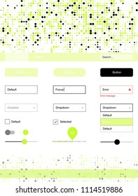Light Green, Yellow vector style guide with circles. Colorful ui/ux kit with header consisted of spheres. This sample is for your landing page.