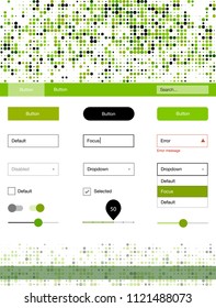 Light Green, Yellow vector style guide with circles. Web ui kit with abstract gradient circles in its header. This sample is for your website.