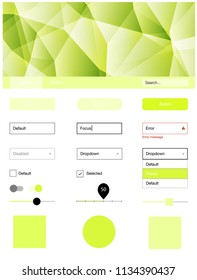 Light Green, Yellow vector style guide with triangles. Colorful Style guide with triangles on abstract background. This sample is for your landing page.