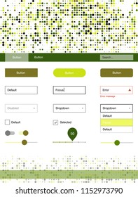 Light Green, Yellow vector style guide with circles. Modern Style guide with colorful gradient circles in its header. Beautiful layout for websites, landing pages.
