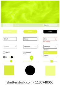 Light Green, Yellow vector style guide with sky stars. Modern Style guide with colorful gradient sky in its header. This template you can use for websites.