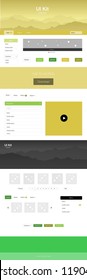 Light Green, Yellow vector style guide with mountains. Colorful Style guide with mountains on abstract background. Modern template for your landing page.