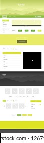 Light Green, Yellow vector style guide with mountains. Modern Style guide with colorful gradient mountains in its header. This sample is for your tourist website.