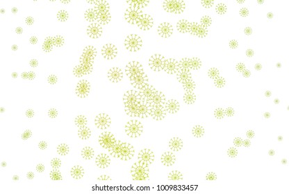 Light Green, Yellow vector template with ice snowflakes. Shining colored illustration with snow in christmas style. The pattern can be used for new year ad, booklets.