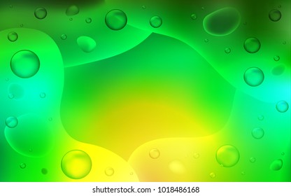 Light Green, Yellow vector template with liquid shapes. Shining illustration, which consist of blurred lines, circles. Pattern for your business design.