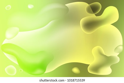Light Green, Yellow vector template with lava shapes. Geometric illustration in memphis style with gradient.  Textured wave pattern for backgrounds.