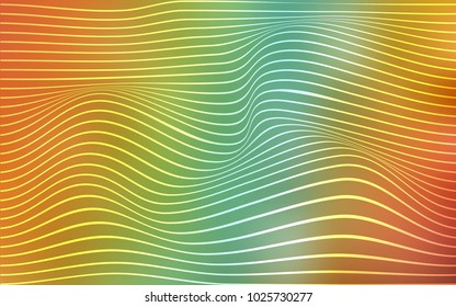 Light Green, Yellow vector template with curved ribbons. Shining crooked illustration of lines in a brand-new style. Pattern for your business design.