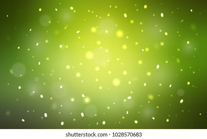 Light Green, Yellow vector template with ice snowflakes. Decorative shining illustration with snow on abstract template. The pattern can be used for year new  websites.