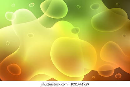 Light Green, Yellow vector template with bubble shapes. Colorful illustration in abstract memphis style with gradient. Brand-new design for your ads, poster, banner.