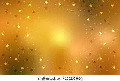 Light Green, Yellow vector template with sky stars. Stars on blurred abstract background with gradient. Smart design for your business advert.