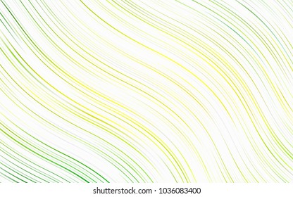 Light Green, Yellow vector template with bent lines. Shining crooked illustration in marble style. Marble design for your web site.