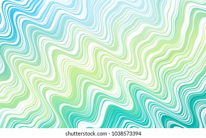 Light Green, Yellow vector template with bent lines. Brand-new colored illustration in marble style with gradient. The best blurred design for your business.