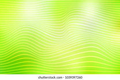 Light Green, Yellow vector template with bent ribbons. Blurred geometric sample with gradient.  The completely new template for your brand book.