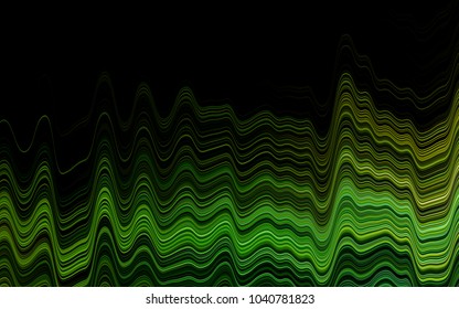 Light Green, Yellow vector template with bent lines. Glitter abstract illustration with wry lines. New composition for your brand book.