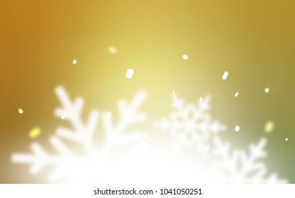 Light Green, Yellow vector template with ice snowflakes. Glitter abstract illustration with crystals of ice. New year design for your business advert.