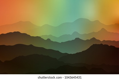 Light Green, Yellow vector template with lava shapes. Modern gradient abstract illustration with bandy lines. Mountain design for your web site.