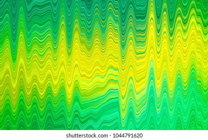 Light Green, Yellow vector template with bent lines. Blurred geometric sample with gradient bubbles.  The template for cell phone backgrounds.