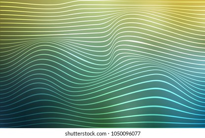 Light Green, Yellow vector template with shining lines. Shining crooked illustration of lines in a brand-new style. The best blurred design for your business.