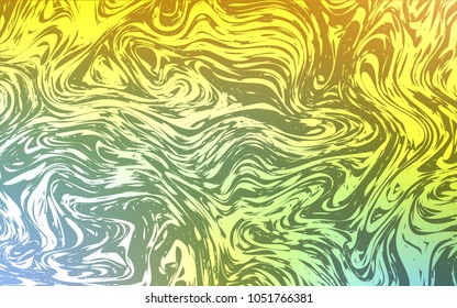 Light Green, Yellow vector template with lava shapes. A sample with blurred bubble shapes. The elegant pattern for brand book.