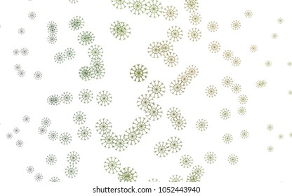 Light Green, Yellow vector template with ice snowflakes. Snow on blurred abstract background with gradient. The pattern can be used for year new  websites.
