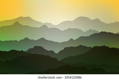 Light Green, Yellow vector template with bubble shapes. A completely new color illustration in mountain style. A completely new template for your business design.