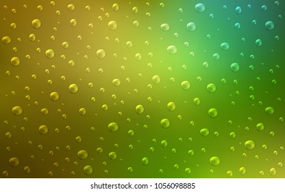 Light Green, Yellow vector template with circles. Modern abstract illustration with colorful water drops. Beautiful design for your business natural advert.