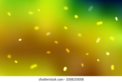 Light Green, Yellow vector template with ice snowflakes. Glitter abstract illustration with crystals of ice. New year design for your ad, poster, banner.