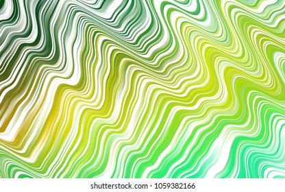 Light Green, Yellow vector template with lines, ovals. Blurred geometric sample with gradient bubbles.  A completely new template for your business design.