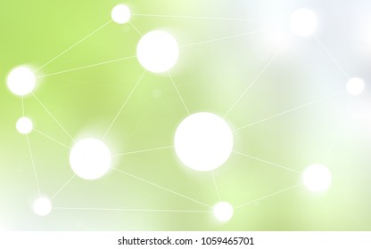 Light Green, Yellow vector template with circles, triangles. Design with connection of dots and lines on colorful background. Pattern can be used for beautiful websites.