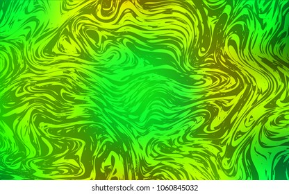 Light Green, Yellow vector template with liquid shapes. Brand-new colored illustration in marble style with gradient. Brand-new design for your ads, poster, banner.
