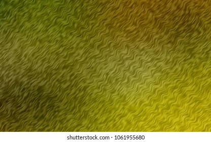 Light Green, Yellow vector template with lava shapes. Modern gradient abstract illustration with bandy lines. Brand-new design for your ads, poster, banner.