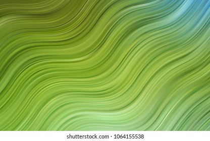 Light Green, Yellow vector template with liquid shapes. Glitter abstract illustration with wry lines. Pattern for your business design.