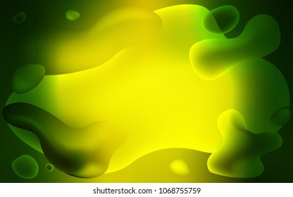 Light Green, Yellow vector template with lines, ovals. An elegant bright illustration with gradient. Pattern for your business design.