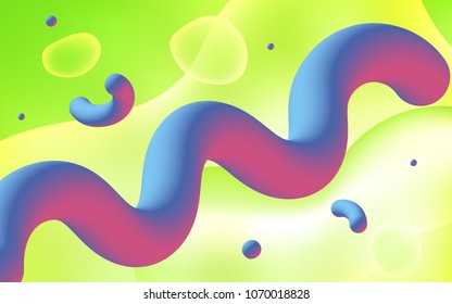 Light Green, Yellow vector template with liquid shapes. A sample with blurred bubble shapes. New composition for your brand book.