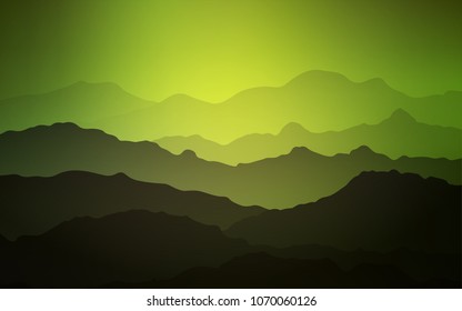 Light Green, Yellow vector template with bent lines. Glitter abstract illustration with wry lines. The template for cell phone backgrounds.