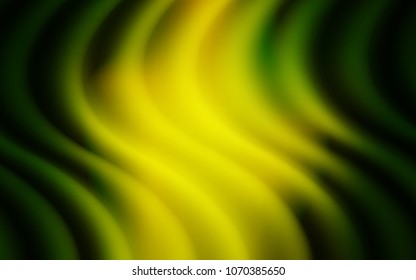 Light Green, Yellow vector template with lines, ovals. Creative geometric illustration in marble style with gradient. Textured wave pattern for backgrounds.