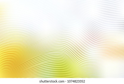 Light Green, Yellow vector template with curved ribbons. Modern gradient abstract illustration with bandy lines. Brand-new style for your business design.