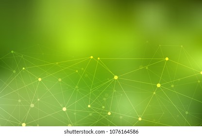 Light Green, Yellow vector template with circles, triangles. Glitter abstract illustration with connection of triangle structure. New design for ad, poster, banner of your website.