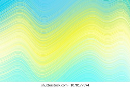 Light Green, Yellow vector template with bent ribbons. A vague circumflex abstract illustration with gradient. A new texture for your  ad, booklets, leaflets.