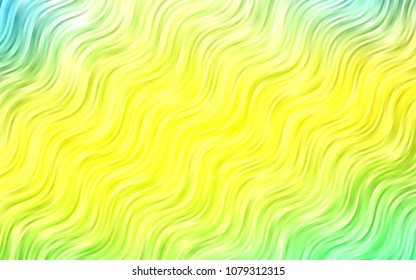 Light Green, Yellow vector template with abstract lines. A vague circumflex abstract illustration with gradient. New composition for your brand book.