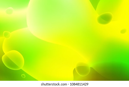 Light Green, Yellow vector template with bubble shapes. Shining illustration, which consist of blurred lines, circles. A completely new template for your business design.