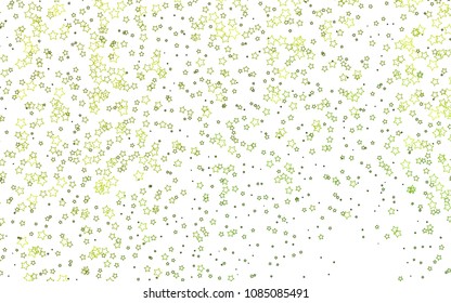 Light Green, Yellow vector template with sky stars. Stars on blurred abstract background with gradient. The pattern can be used for wrapping gifts.