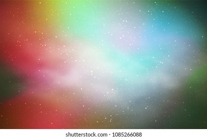 Light Green, Yellow vector template with space stars. Shining illustration with sky stars on abstract template. Pattern for astronomy websites.