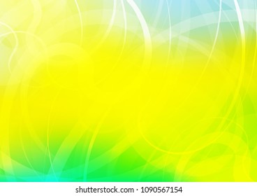 Light Green, Yellow vector template with lava shapes. Modern gradient abstract illustration with bandy lines. The template for cell phone backgrounds.
